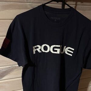 Rogue Men's Dark Blue Tee with Silver Logo